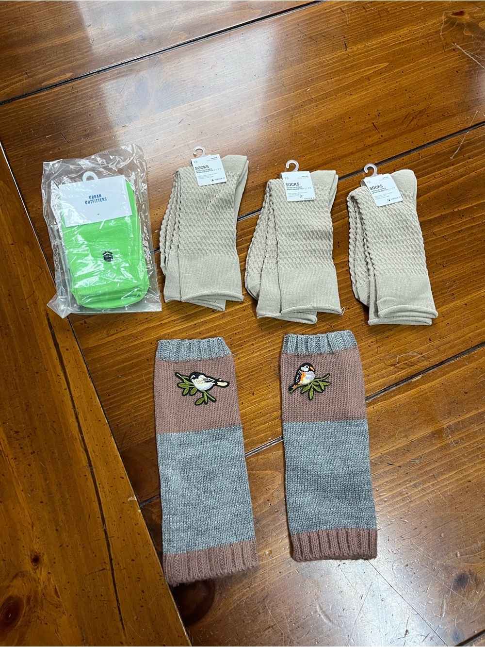 NWT Socks & Leg Warmers Lot 5pc Urban Outfitters Forever 21 Bird Knit Cozy